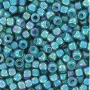 Toho rocailles 8/0 rond Inside-Color Rainbow Lt Sapphire/Opaque Teal-Lined - TR-08-1833